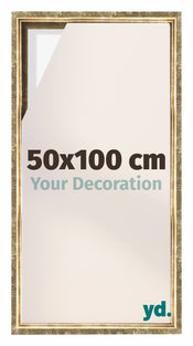 Lyon MDF Schattenfugenrahmen 50x100cm Gold Antik Vorne Messe | Yourdecoration.de