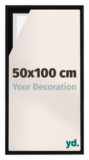 Lyon MDF Schattenfugenrahmen 50x100cm Schwarz Matt Vorne Messe | Yourdecoration.de