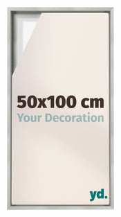 Lyon MDF Schattenfugenrahmen 50x100cm Silber Matt Vorne Messe | Yourdecoration.de