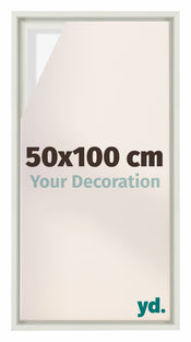 Lyon MDF Schattenfugenrahmen 50x100cm Weiss Matt Vorne Messe | Yourdecoration.de