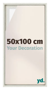 Lyon MDF Schattenfugenrahmen 50x100cm White Wash Vorne Messe | Yourdecoration.de