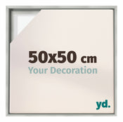 Lyon MDF Schattenfugenrahmen 50x50cm Silber Matt Vorne Messe | Yourdecoration.de