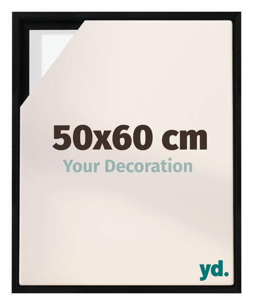 Lyon MDF Schattenfugenrahmen 50x60cm Schwarz Matt Vorne Messe | Yourdecoration.de