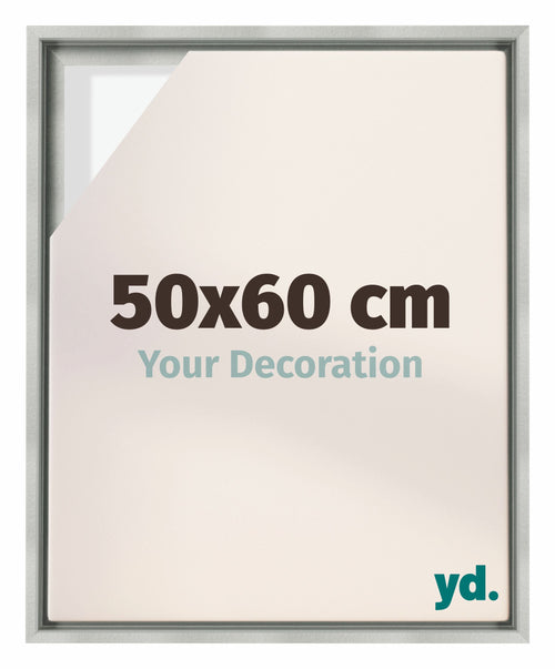 Lyon MDF Schattenfugenrahmen 50x60cm Silber Matt Vorne Messe | Yourdecoration.de