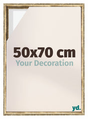 Lyon MDF Schattenfugenrahmen 50x70cm Gold Antik Vorne Messe | Yourdecoration.de