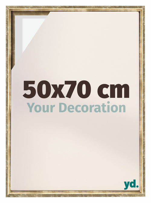 Lyon MDF Schattenfugenrahmen 50x70cm Gold Antik Vorne Messe | Yourdecoration.de