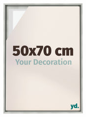 Lyon MDF Schattenfugenrahmen 50x70cm Silber Matt Vorne Messe | Yourdecoration.de