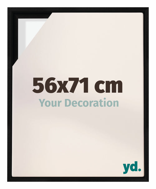 Lyon MDF Schattenfugenrahmen 56x71cm Schwarz Matt Vorne Messe | Yourdecoration.de