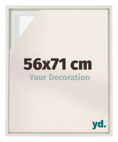 Lyon MDF Schattenfugenrahmen 56x71cm Weiss Matt Vorne Messe | Yourdecoration.de