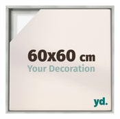 Lyon MDF Schattenfugenrahmen 60x60cm Silber Matt Vorne Messe | Yourdecoration.de