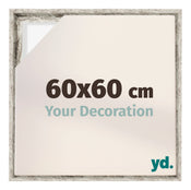Lyon MDF Schattenfugenrahmen 60x60cm Weiss Vintage Vorne Messe | Yourdecoration.de