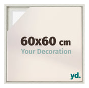Lyon MDF Schattenfugenrahmen 60x60cm White Wash Vorne Messe | Yourdecoration.de