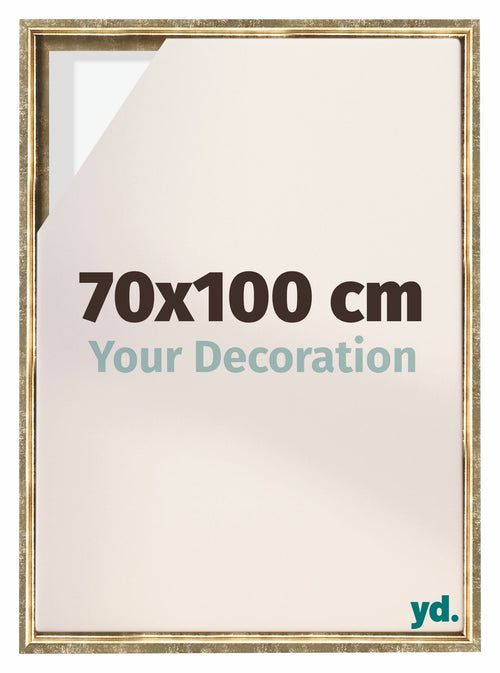 Lyon MDF Schattenfugenrahmen 70x100cm Gold Antik Vorne Messe | Yourdecoration.de