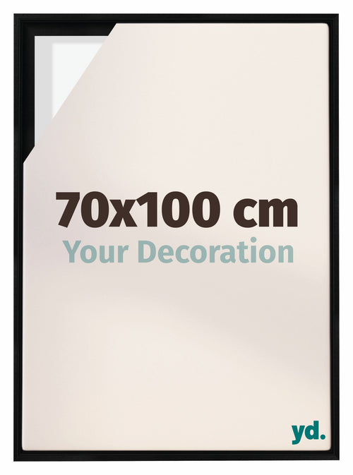 Lyon MDF Schattenfugenrahmen 70x100cm Schwarz Matt Vorne Messe | Yourdecoration.de