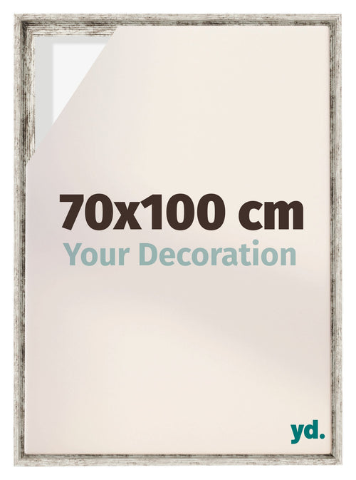 Lyon MDF Schattenfugenrahmen 70x100cm Weiss Vintage Vorne Messe | Yourdecoration.de