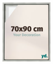 Lyon MDF Schattenfugenrahmen 70x90cm Silber Matt Vorne Messe | Yourdecoration.de