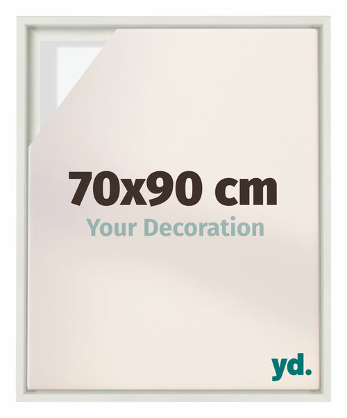 Lyon MDF Schattenfugenrahmen 70x90cm Weiss Matt Vorne Messe | Yourdecoration.de