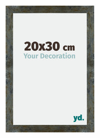 Mura MDF Bilderrahmen 20x30cm Blau Gold Meliert Vorne Messe | Yourdecoration.de