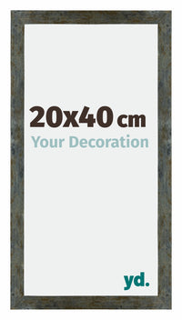 Mura MDF Bilderrahmen 20x40cm Blau Gold Meliert Vorne Messe | Yourdecoration.de
