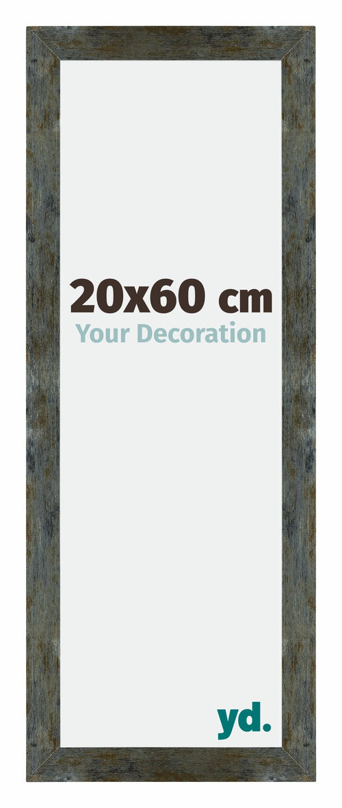 Mura MDF Bilderrahmen 20x60cm Blau Gold Meliert Vorne Messe | Yourdecoration.de
