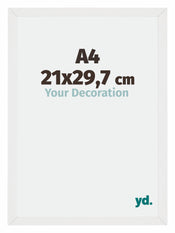 Mura MDF Bilderrahmen 21x29 7cm A4 Weiss Hochglanz Vorne Messe | Yourdecoration.de