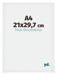 Mura MDF Bilderrahmen 21x29 7cm A4 Weiss Hochglanz Vorne Messe | Yourdecoration.de