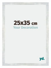 Mura MDF Bilderrahmen 25x35cm Silberglanz Vintage Vorne Messe | Yourdecoration.de