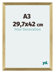 Mura MDF Bilderrahmen 29 7x42cm A3 Gold Glanz Vorne Messe | Yourdecoration.de