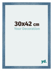 Mura MDF Bilderrahmen 30x42cm Hell Blau Geveegd Vorne Messe | Yourdecoration.de