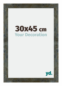 Mura MDF Bilderrahmen 30x45cm Blau Gold Meliert Vorne Messe | Yourdecoration.de