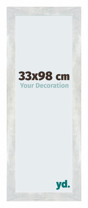 Mura MDF Bilderrahmen 33x98cm Silberglanz Vintage Vorne Messe | Yourdecoration.de