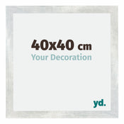Mura MDF Bilderrahmen 40x40cm Silberglanz Vintage Vorne Messe | Yourdecoration.de