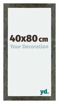 Mura MDF Bilderrahmen 40x80cm Blau Gold Meliert Vorne Messe | Yourdecoration.de