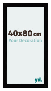 Mura MDF Bilderrahmen 40x80cm Schwarz Hochglanz Vorne Messe | Yourdecoration.de