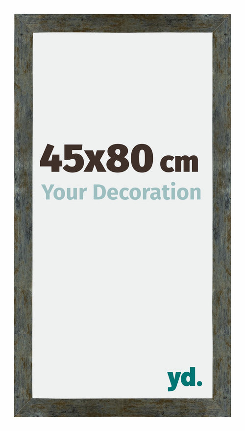 Mura MDF Bilderrahmen 45x80cm Blau Gold Meliert Vorne Messe | Yourdecoration.de