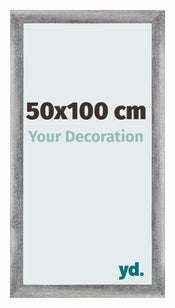 Mura MDF Bilderrahmen 50x100cm Grau Gewischt Vorne Messe | Yourdecoration.de