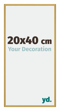 New York Aluminium Bilderrahmen 20x40cm Gold Glanz Vorne Messe | Yourdecoration.de
