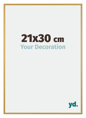 New York Aluminium Bilderrahmen 21x30cm Gold Glanz Vorne Messe | Yourdecoration.de