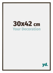 New York Aluminium Bilderrahmen 30x42cm Nussbaum Struktur Vorne Messe | Yourdecoration.de