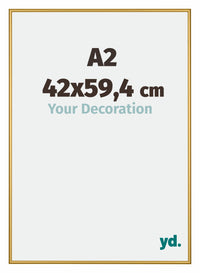 New York Aluminium Bilderrahmen 42x59 4cm A2 Gold Glanz Vorne Messe | Yourdecoration.de