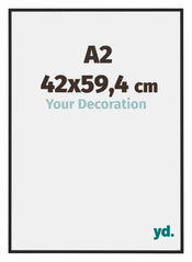 New York Aluminium Bilderrahmen 42x59 4cm A2 Schwarz Matt Vorne Messe | Yourdecoration.de