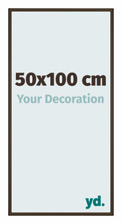 New York Aluminium Bilderrahmen 50x100cm Nussbaum Struktur Vorne Messe | Yourdecoration.de