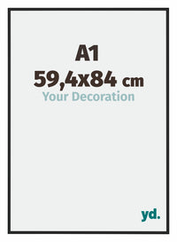 New York Aluminium Bilderrahmen 59 4x84cm A1 Schwarz Matt Vorne Messe | Yourdecoration.de