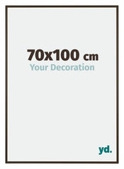 New York Aluminium Bilderrahmen 70x100cm Nussbaum Struktur Vorne Messe | Yourdecoration.de