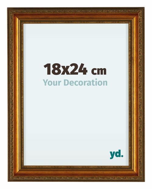 Oxford Holz Bilderrahmen 18x24cm Gold Antik Vorne Messe | Yourdecoration.de