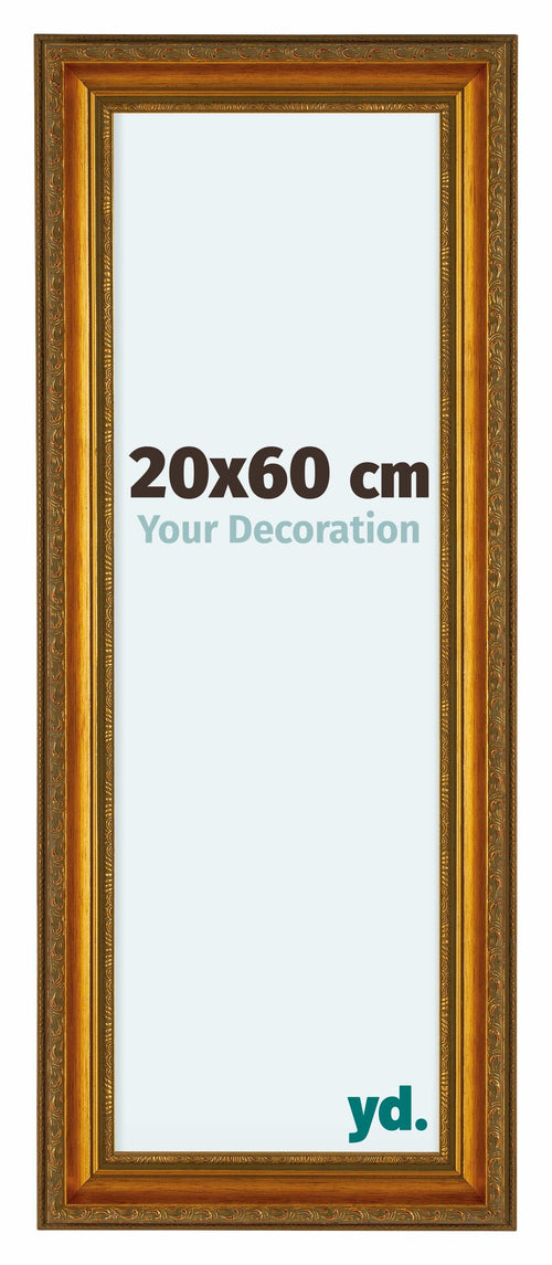 Oxford Holz Bilderrahmen 20x60cm Gold Antik Vorne Messe | Yourdecoration.de