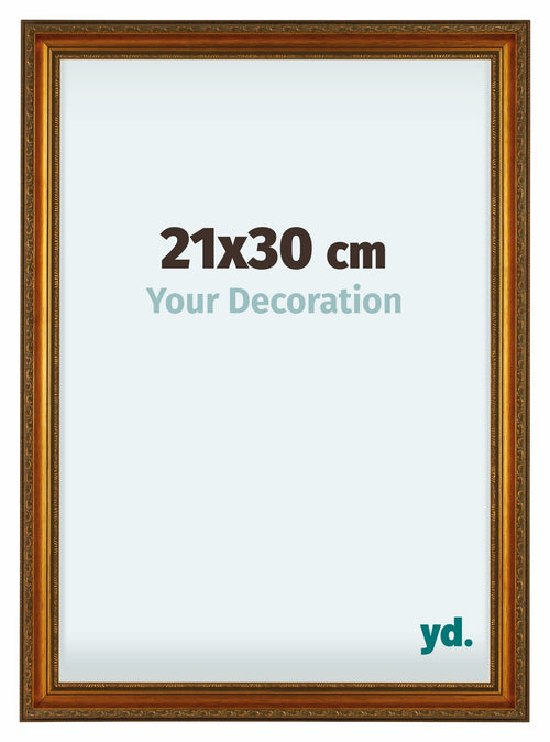 Oxford Holz Bilderrahmen 21x30cm Gold Antik Vorne Messe | Yourdecoration.de