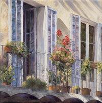 PGM CSO 46 Christian Sommer Balcon a Grasse Provence Kunstdruck 98x98cm | Yourdecoration.de