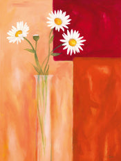 PGM GGN 14 Gunter Gohn Margeriten mit Siena Braun Kunstdruck 60x80cm | Yourdecoration.de