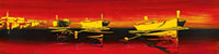 PGM ICC 04 Irene Celic Tre barche nel rosso II Kunstdruck 100x25cm | Yourdecoration.de
